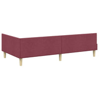 Cornice del letto ad angolo Rosso Vino 90 x 200 cm Tessuto 42016120