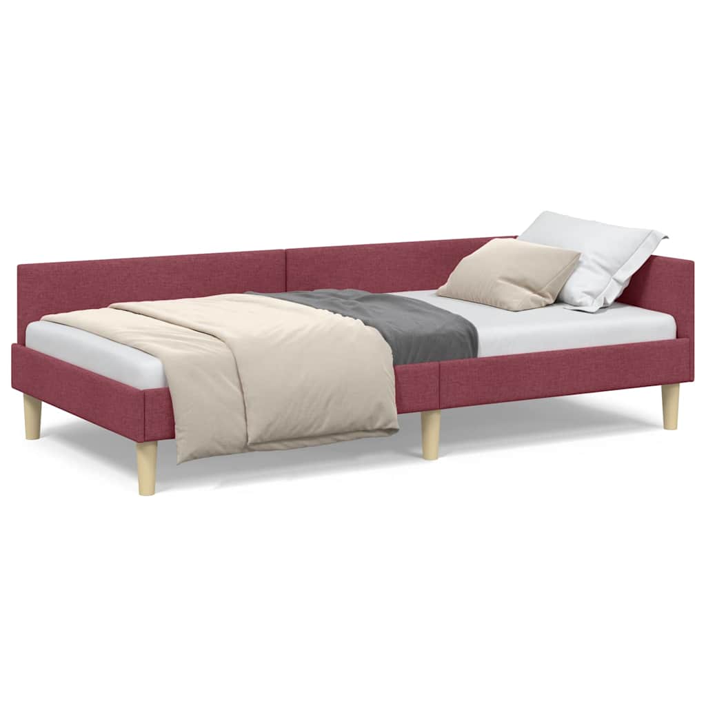 vidaXL Struttura Letto Angolare Altro Rosso vino 90 x 200 cm