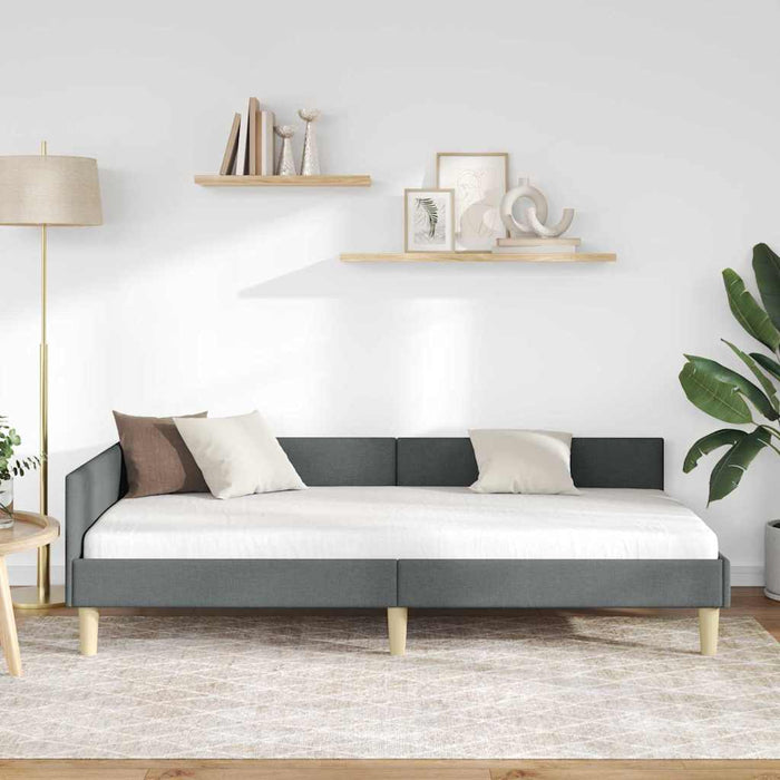 vidaXL Struttura Letto Angolare Altro Grigio scuro 100 x 200 cm