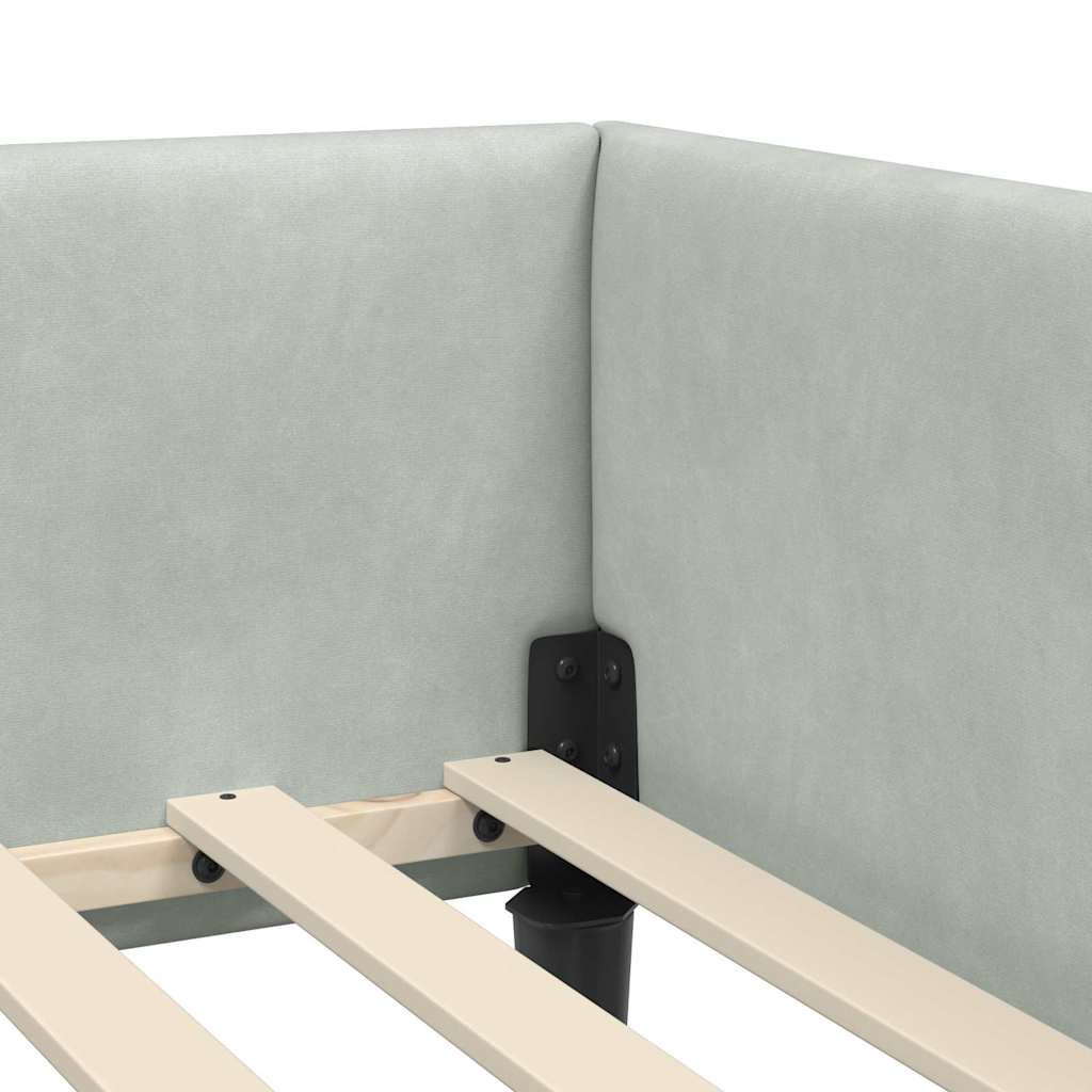 vidaXL Struttura del letto ad angolo Grigio chiaro 80 x 200 cm
