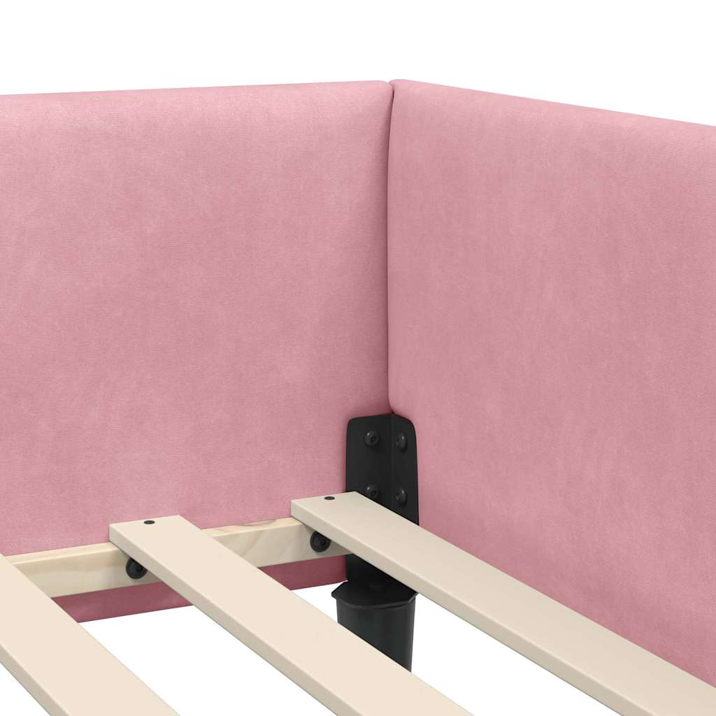 vidaXL Struttura del letto ad angolo con testiera Rosa 80 x 200 cm