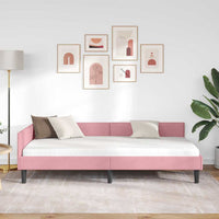 Cornice del letto ad angolo Rosa 80 cm x 200 cm Velluto 42016137