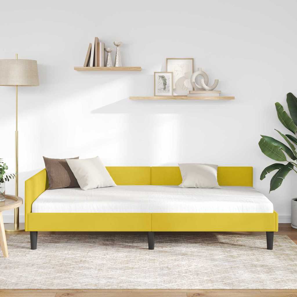 vidaXL Struttura del letto ad angolo con testiera Giallo 80 x 200 cm