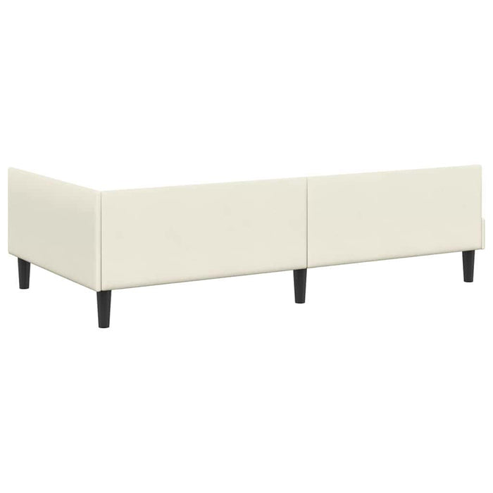 Cornice del letto ad angolo Crema 90 cm x 190 cm Velluto 42016151