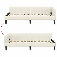 Cornice del letto ad angolo Crema 90 cm x 190 cm Velluto 42016151