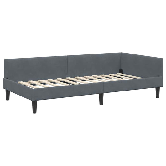 vidaXL Struttura del letto ad angolo Grigio scuro 90 x 200 cm