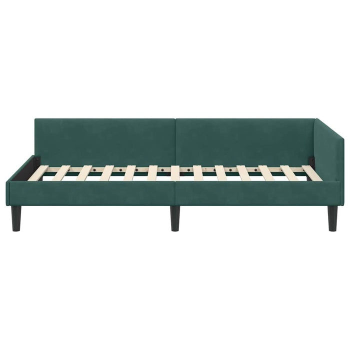 vidaXL Struttura del letto ad angolo Verde scuro 90 x 200 cm
