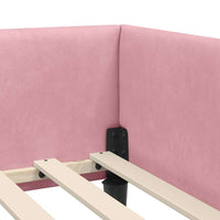 Cornice del letto ad angolo Rosa 90 cm x 200 cm Velluto 42016157