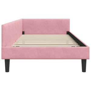 Cornice del letto ad angolo Rosa 90 cm x 200 cm Velluto 42016157