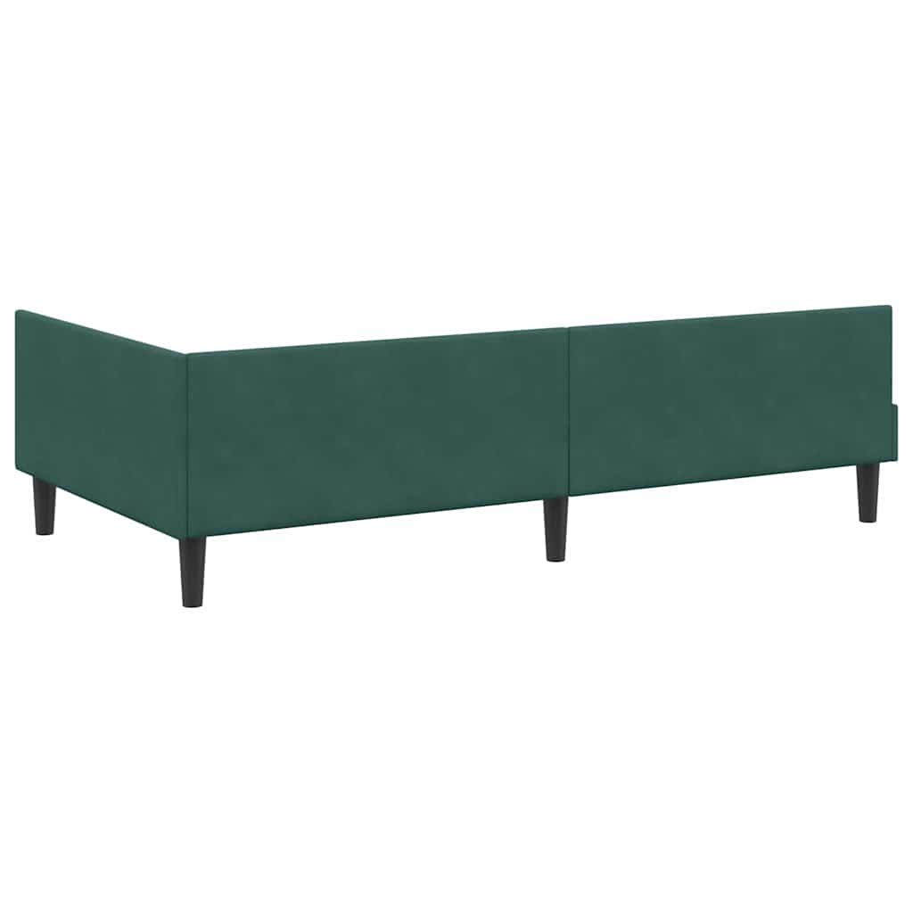 vidaXL Struttura del letto ad angolo Verde scuro 100 x 200 cm