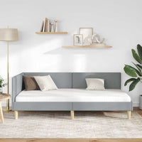 vidaXL Cornice del letto ad angolo Altro Grigio chiaro 90 x 190 cm