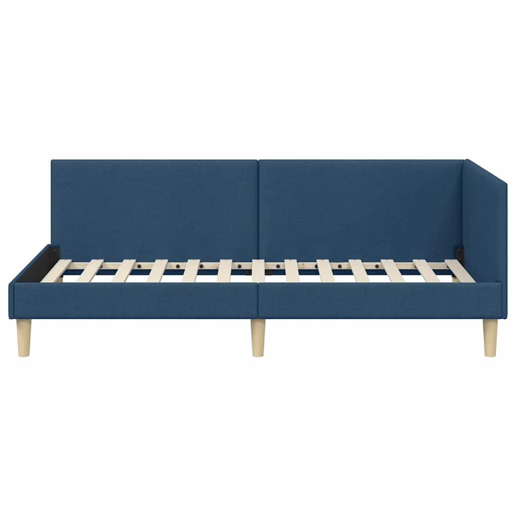 vidaXL Cornice del letto ad angolo Altro con testiera Blu 90 x 190 cm