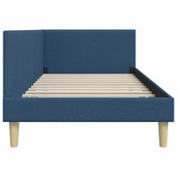 vidaXL Cornice del letto ad angolo Altro con testiera Blu 90 x 190 cm