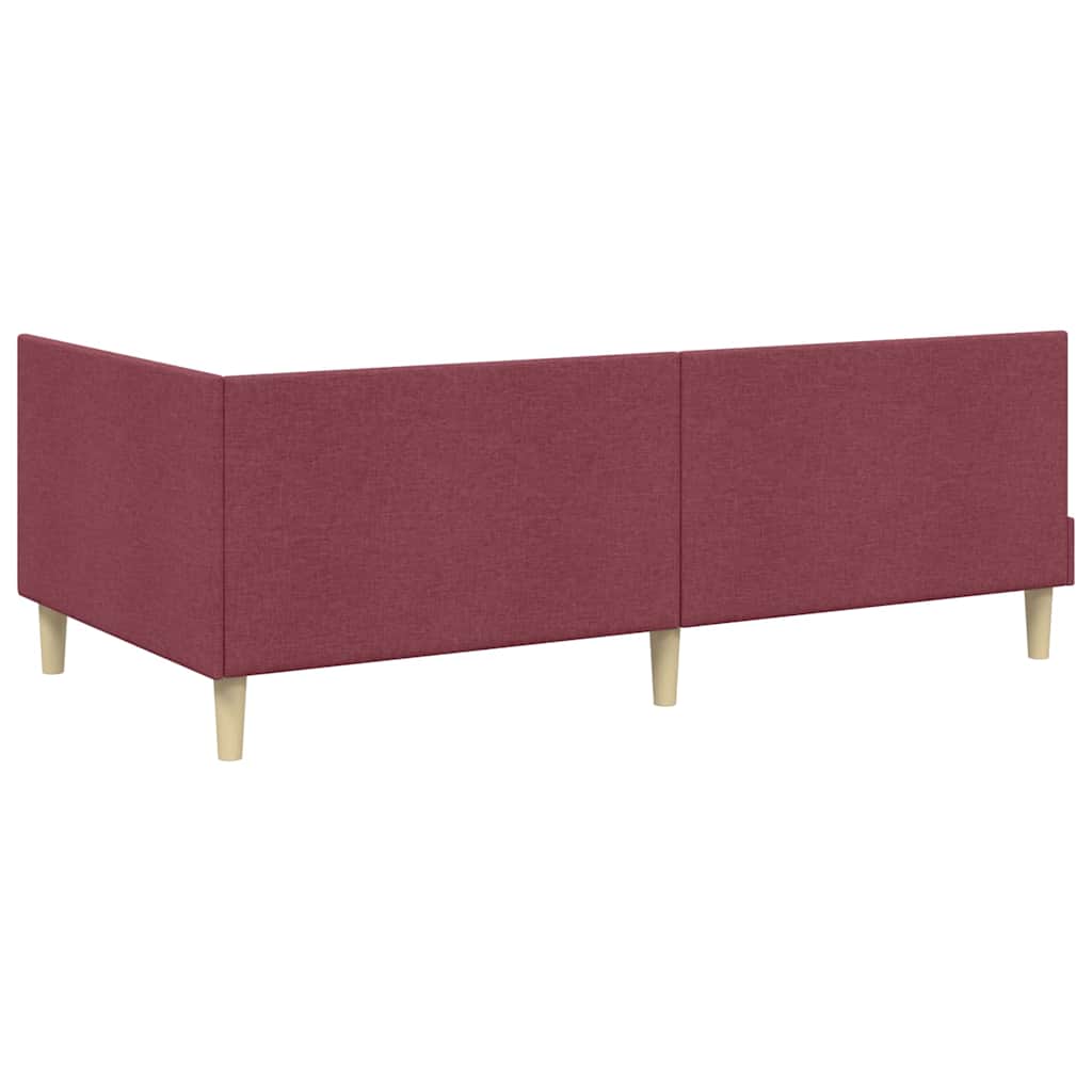 vidaXL Cornice del letto ad angolo Altro Rosso vino 90 x 200 cm