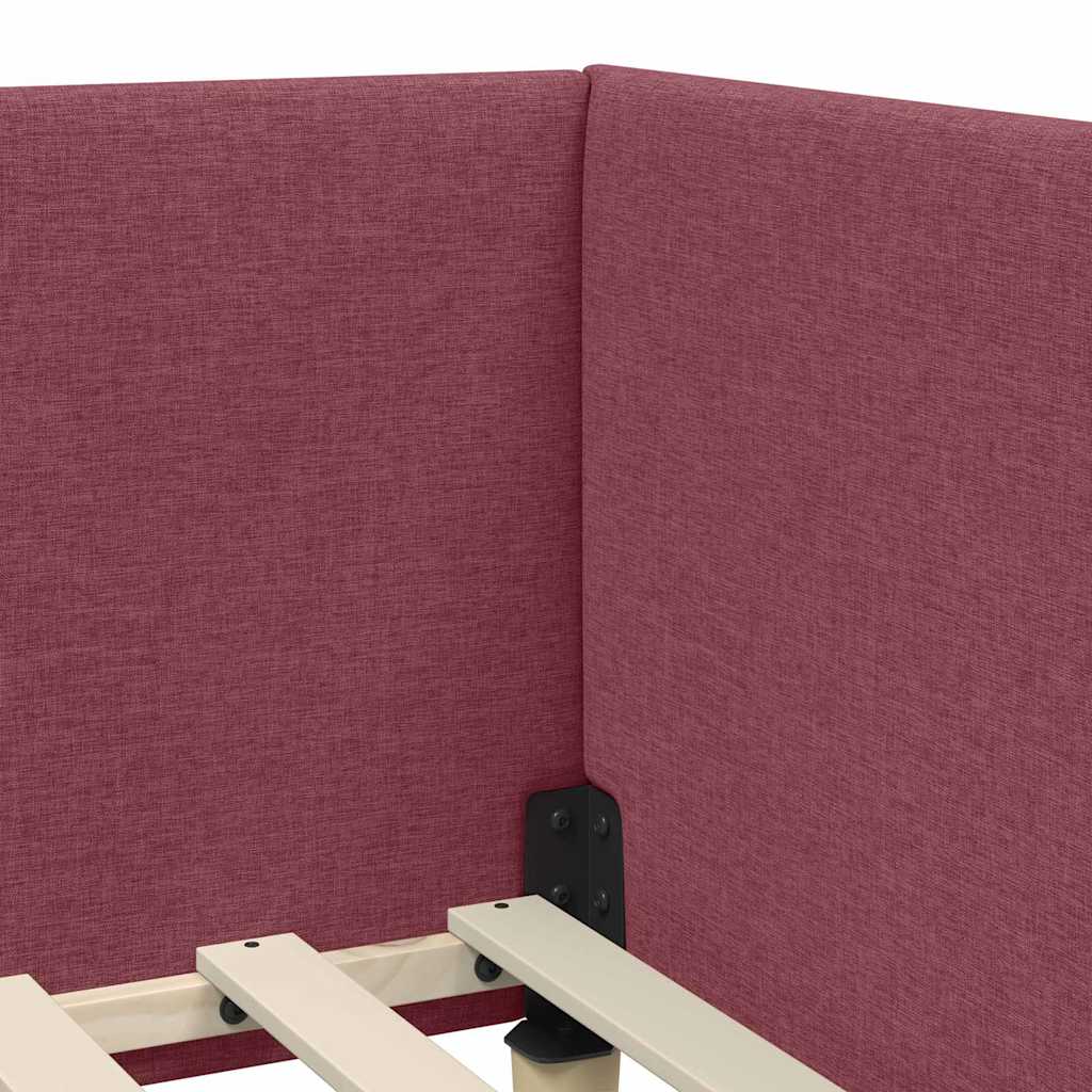vidaXL Cornice del letto ad angolo Altro Rosso vino 100 x 200 cm