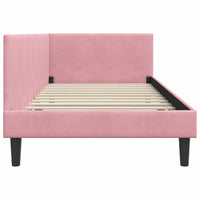 Cornice del letto ad angolo Rosa 80 cm x 200 cm Velluto 42016209