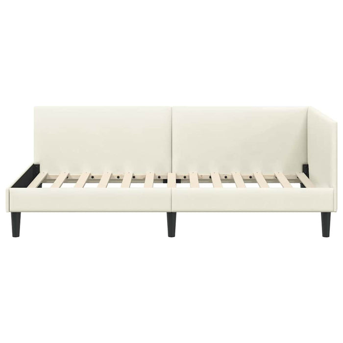 vidaXL Cornice del letto ad angolo Altro Crema 90 x 190 cm