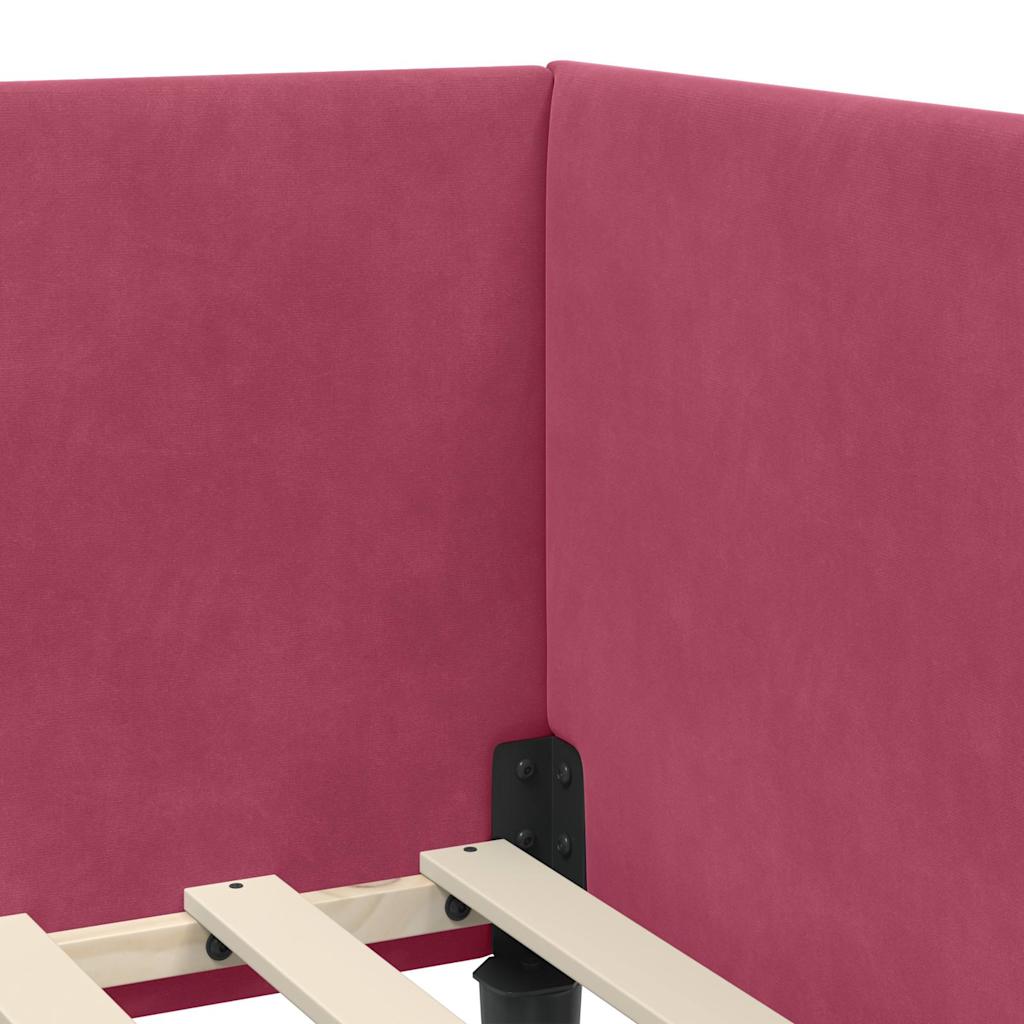 vidaXL Cornice del letto ad angolo Altro Rosso vino 90 x 200 cm