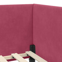 vidaXL Cornice del letto ad angolo Altro Rosso vino 90 x 200 cm