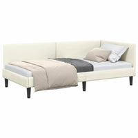 vidaXL Cornice del letto ad angolo Altro Crema 90 x 200 cm