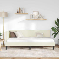 Cornice del letto ad angolo Crema 100 cm x 200 cm Velluto 42016243