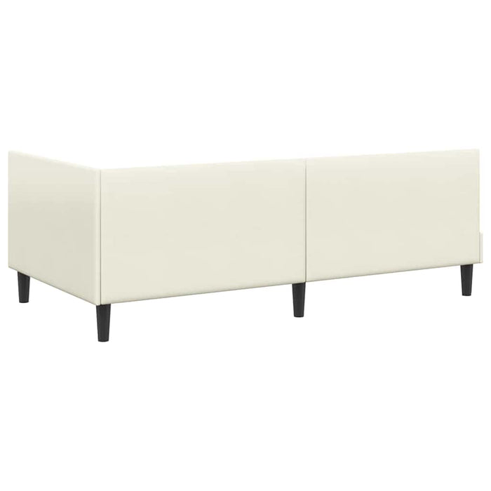 Cornice del letto ad angolo Crema 100 cm x 200 cm Velluto 42016243