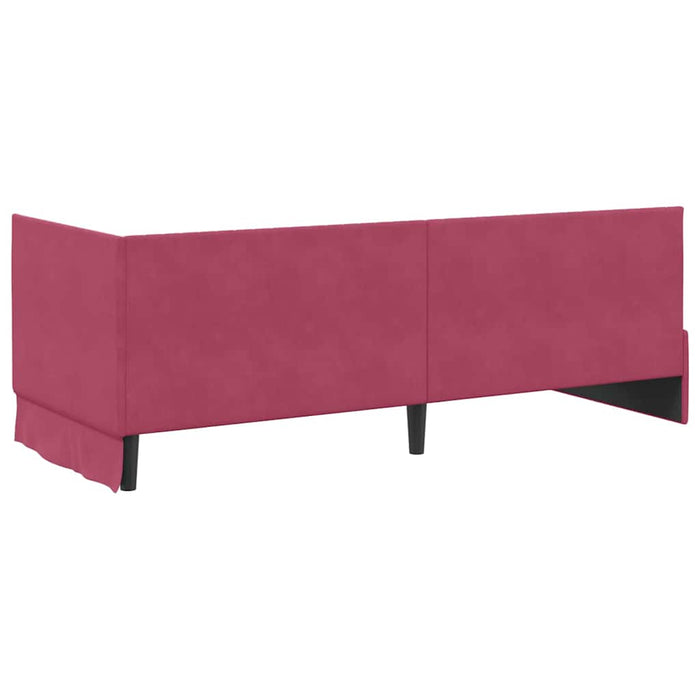 Cornice del letto ad angolo Rosso Vino 80 cm x 200 cm Velluto 42016250