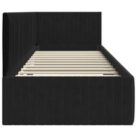 Cornice del letto ad angolo Nero 80 cm x 200 cm Velluto