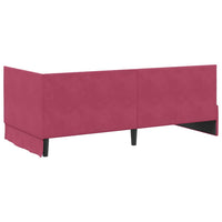 Cornice del letto ad angolo Rosso Vino 90 cm x 190 cm Velluto