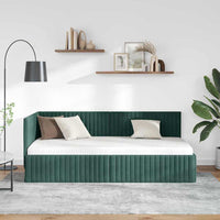 Cornice del letto ad angolo Verde Scuro 90 cm x 200 cm Velluto 42016268