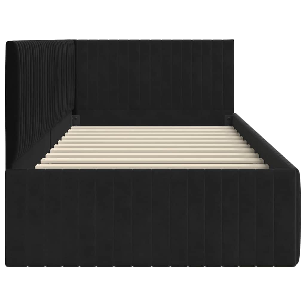 Cornice del letto ad angolo Nero 90 cm x 200 cm Velluto 42016271