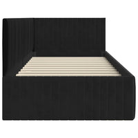 Cornice del letto ad angolo Nero 90 cm x 200 cm Velluto 42016271