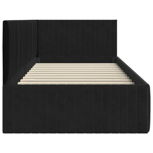 Cornice del letto ad angolo Nero 90 cm x 200 cm Velluto 42016271