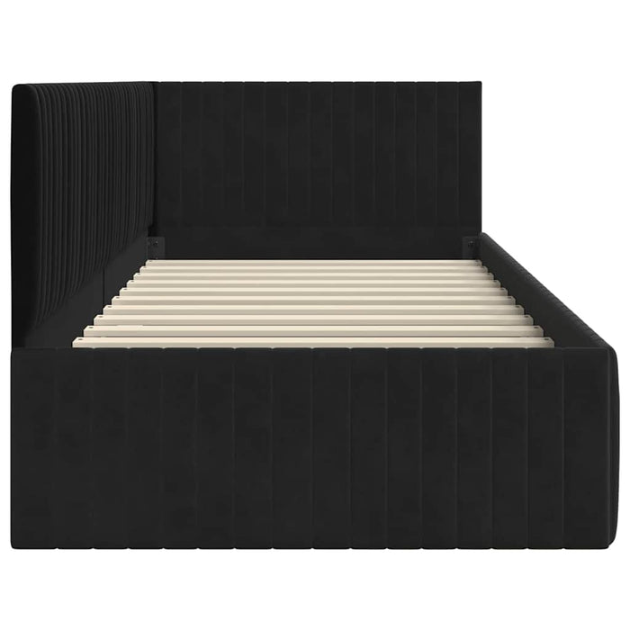 Cornice del letto ad angolo Nero 90 cm x 200 cm Velluto 42016271