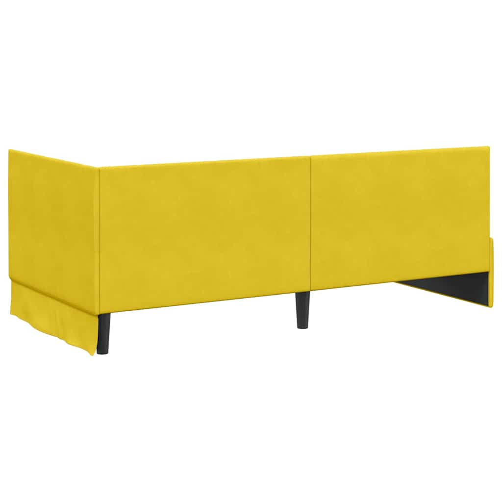 Cornice del letto ad angolo Giallo 90 cm x 200 cm Velluto