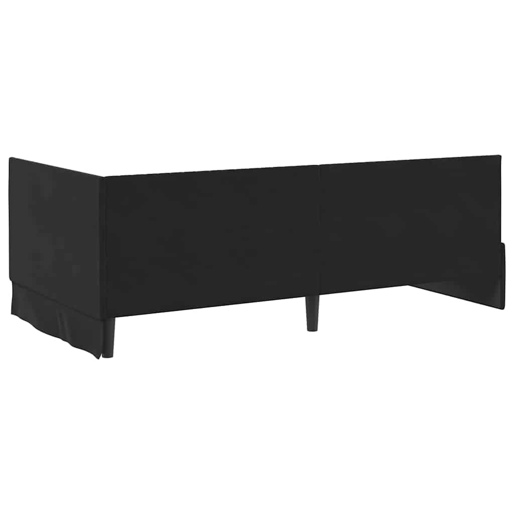 Cornice del letto ad angolo Nero 100 cm x 200 cm Velluto 42016281
