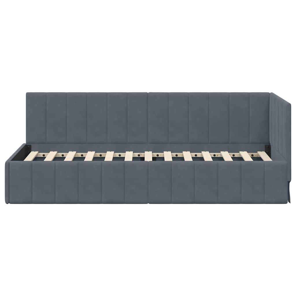 vidaXL Cornice del letto ad angolo Grigio scuro 80 x 200 cm Velluto