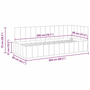 vidaXL Cornice del letto ad angolo Grigio scuro 80 x 200 cm Velluto
