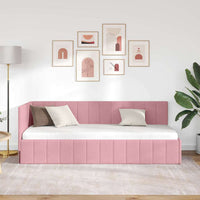 Cornice del letto ad angolo Rosa 80 cm x 200 cm Velluto 42016290
