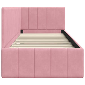 Cornice del letto ad angolo Rosa 80 cm x 200 cm Velluto 42016290