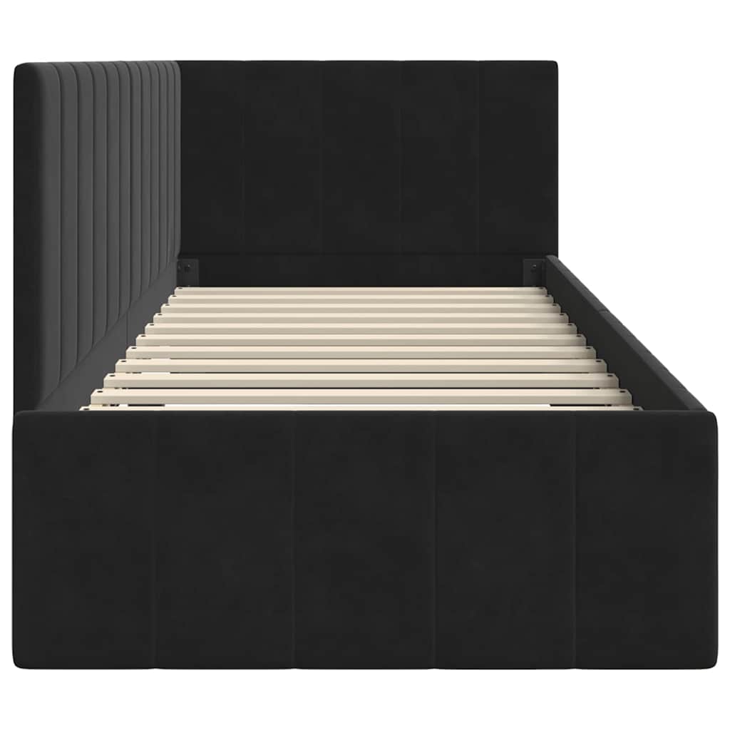 Cornice del letto ad angolo Nero 80 cm x 200 cm Velluto 42016292