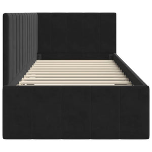 Cornice del letto ad angolo Nero 80 cm x 200 cm Velluto 42016292