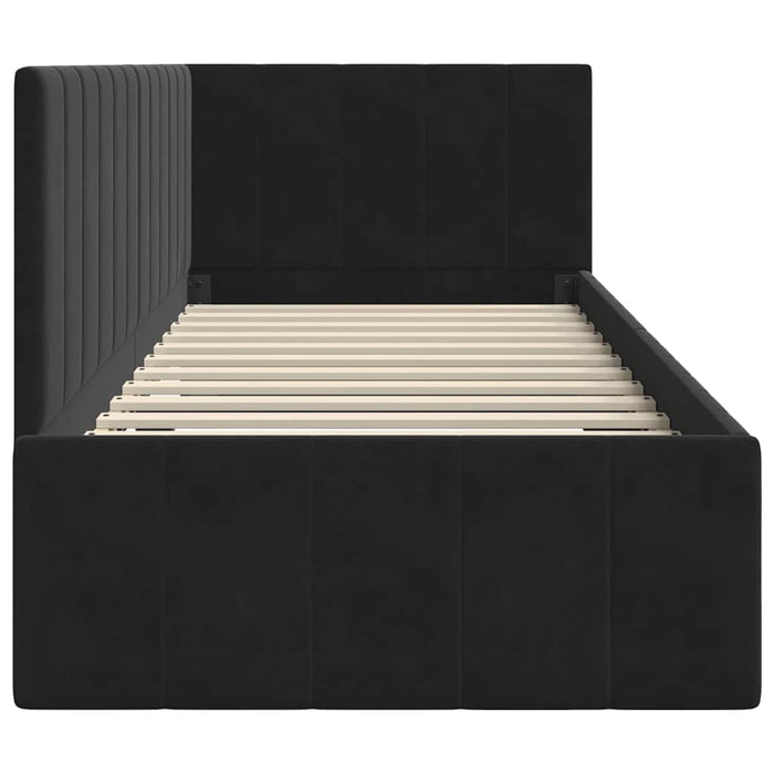 Cornice del letto ad angolo Nero 80 cm x 200 cm Velluto 42016292