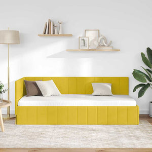 Cornice del letto ad angolo Giallo 80 cm x 200 cm Velluto 42016293