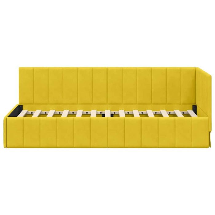 Cornice del letto ad angolo Giallo 80 cm x 200 cm Velluto 42016293