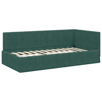 vidaXL Cornice del letto ad angolo Verde scuro 90 x 190 cm Velluto