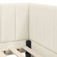 vidaXL Cornice del letto ad angolo Crema 90 x 190 cm Velluto