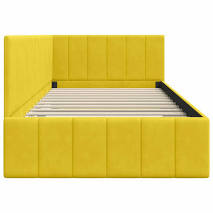 Cornice del letto ad angolo Giallo 90 cm x 200 cm Velluto 42016313