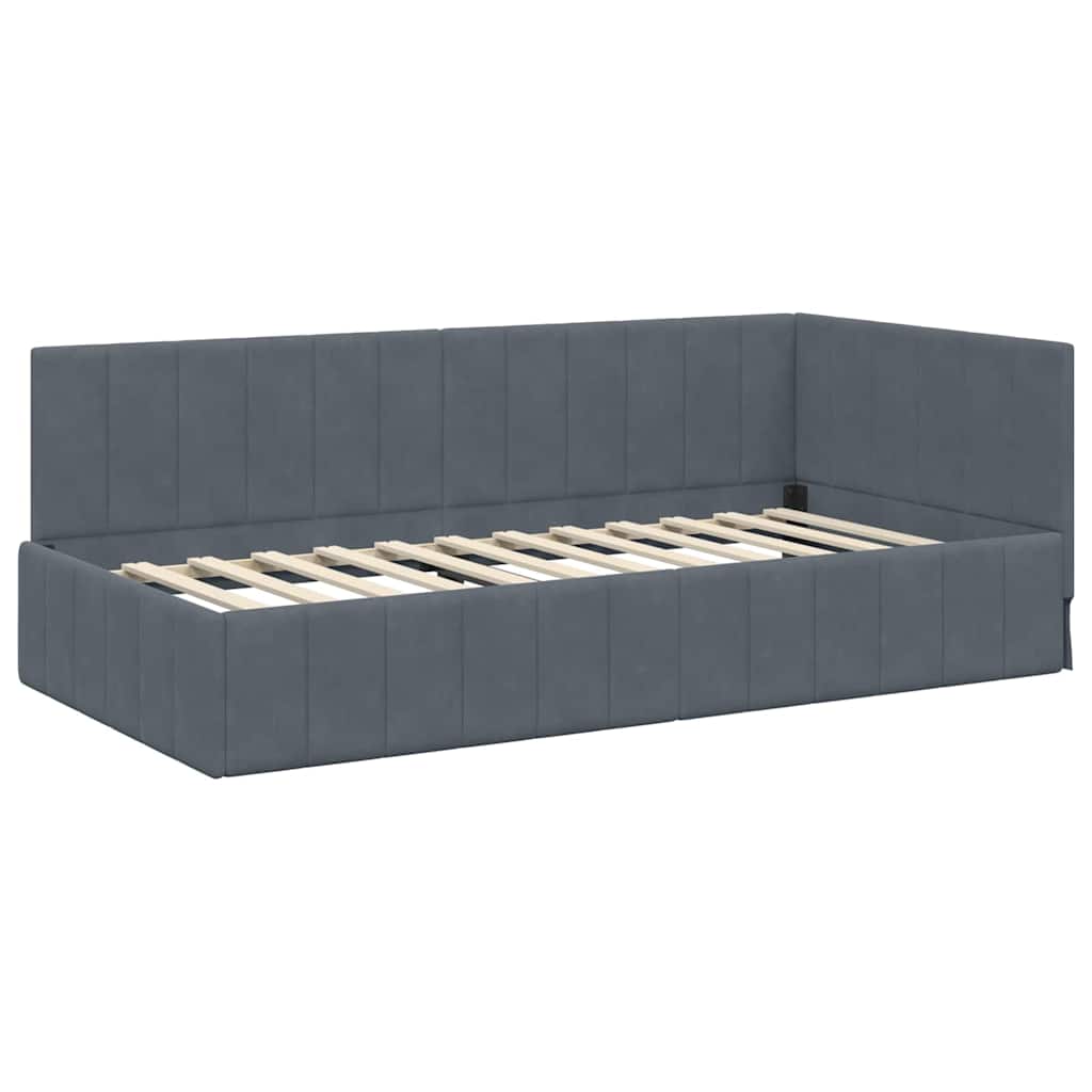 Cornice del letto ad angolo Grigio scuro 100 cm x 200 cm 42016318