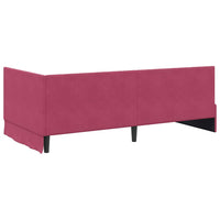 Cornice del letto ad angolo Rosso Vino 100 cm x 200 cm Velluto 42016321